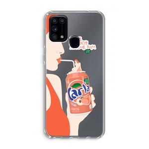 CaseCompany Peach please!: Samsung Galaxy M31 Transparant Hoesje