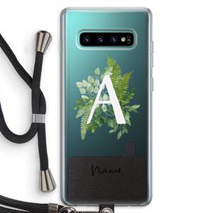 CaseCompany Green Brush: Samsung Galaxy S10 Plus Transparant Hoesje met koord