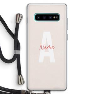 CaseCompany Strawberry Milkshake: Samsung Galaxy S10 Plus Transparant Hoesje met koord