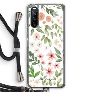 CaseCompany Botanical sweet flower heaven: Sony Sony Xperia 10 III Transparant Hoesje met koord