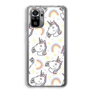 CaseCompany Rainbow Unicorn: Xiaomi Redmi Note 10S Transparant Hoesje
