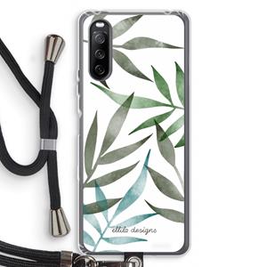 CaseCompany Tropical watercolor leaves: Sony Sony Xperia 10 III Transparant Hoesje met koord