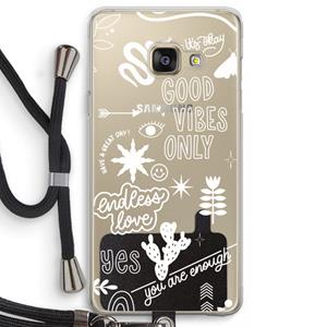 CaseCompany Good vibes: Samsung Galaxy A3 (2016) Transparant Hoesje met koord