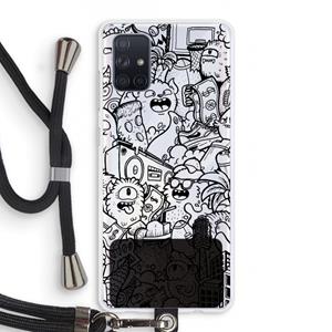 CaseCompany Vexx Black City : Samsung Galaxy A71 Transparant Hoesje met koord