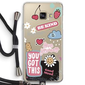 CaseCompany Positivity: Samsung Galaxy A3 (2016) Transparant Hoesje met koord