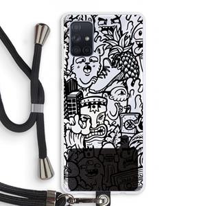 CaseCompany Vexx Black Mixtape: Samsung Galaxy A71 Transparant Hoesje met koord