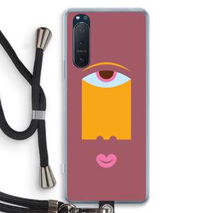 CaseCompany Mono V: Sony Xperia 5 II Transparant Hoesje met koord