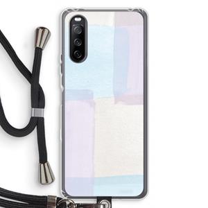 CaseCompany Square pastel: Sony Sony Xperia 10 III Transparant Hoesje met koord