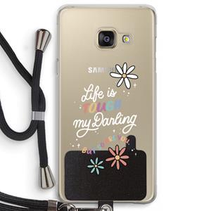 CaseCompany Tough Life: Samsung Galaxy A3 (2016) Transparant Hoesje met koord