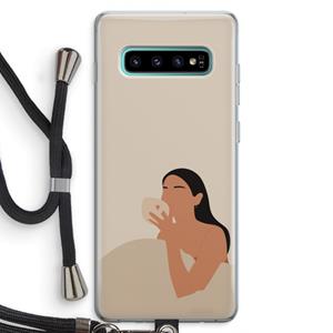 CaseCompany Fresh coffee: Samsung Galaxy S10 Plus Transparant Hoesje met koord