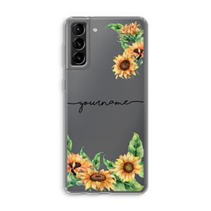 CaseCompany Zonnebloemen: Samsung Galaxy S21 Plus Transparant Hoesje
