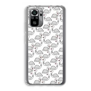 CaseCompany Zwanen: Xiaomi Redmi Note 10S Transparant Hoesje