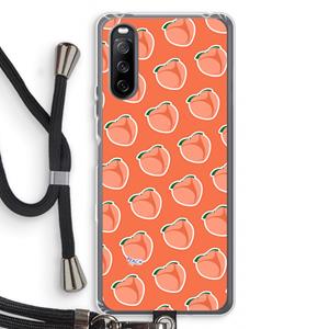 CaseCompany Just peachy: Sony Sony Xperia 10 III Transparant Hoesje met koord