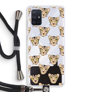 CaseCompany Tijger: Samsung Galaxy A71 Transparant Hoesje met koord