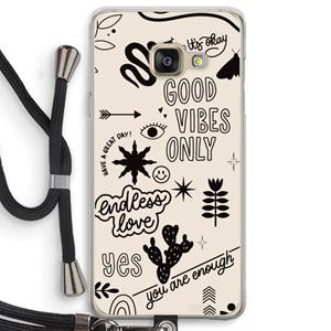 CaseCompany Good vibes: Samsung Galaxy A3 (2016) Transparant Hoesje met koord