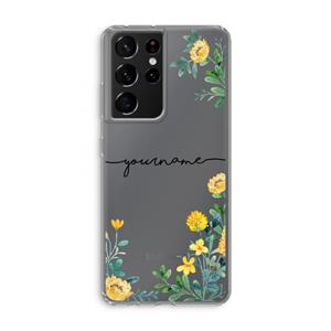 CaseCompany Gele bloemen: Samsung Galaxy S21 Ultra Transparant Hoesje