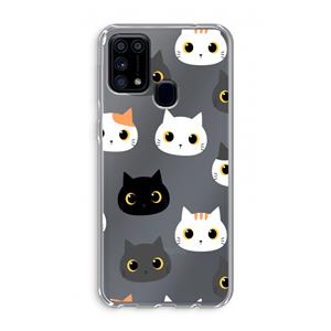 CaseCompany Katten: Samsung Galaxy M31 Transparant Hoesje