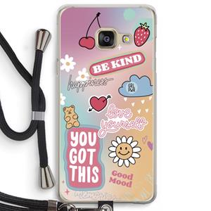 CaseCompany Positivity: Samsung Galaxy A3 (2016) Transparant Hoesje met koord