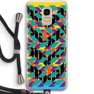 CaseCompany Skew Bee 1: Samsung Galaxy J6 (2018) Transparant Hoesje met koord