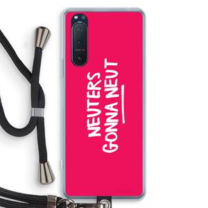 CaseCompany Neuters (roze): Sony Xperia 5 II Transparant Hoesje met koord