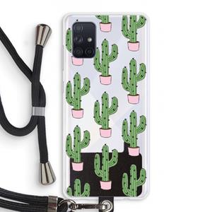 CaseCompany Cactus Lover: Samsung Galaxy A71 Transparant Hoesje met koord