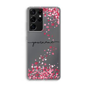 CaseCompany Hartjes en kusjes: Samsung Galaxy S21 Ultra Transparant Hoesje
