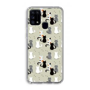 CaseCompany Katten: Samsung Galaxy M31 Transparant Hoesje