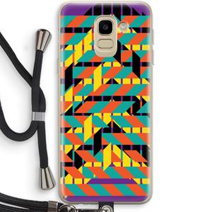 CaseCompany Skew Bee 2: Samsung Galaxy J6 (2018) Transparant Hoesje met koord