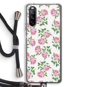 CaseCompany Kleine roosjes: Sony Sony Xperia 10 III Transparant Hoesje met koord