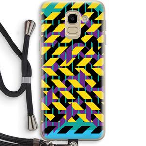 CaseCompany Skew Bee 3: Samsung Galaxy J6 (2018) Transparant Hoesje met koord