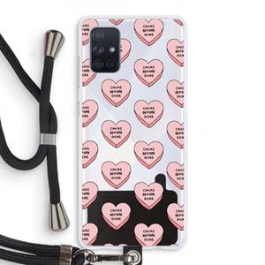 CaseCompany Chicks before dicks: Samsung Galaxy A71 Transparant Hoesje met koord