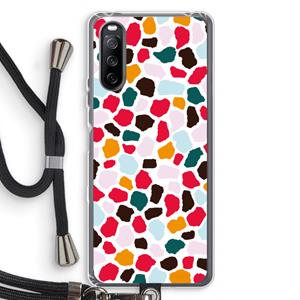 CaseCompany Colored Giraffe: Sony Sony Xperia 10 III Transparant Hoesje met koord