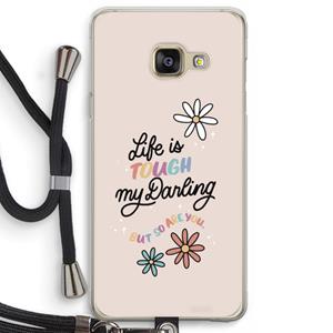 CaseCompany Tough Life: Samsung Galaxy A3 (2016) Transparant Hoesje met koord