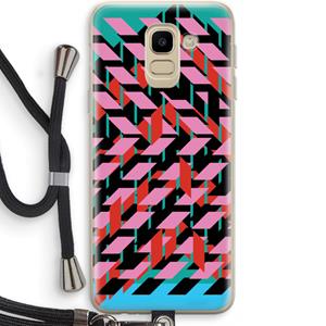 CaseCompany Skew Blush 2: Samsung Galaxy J6 (2018) Transparant Hoesje met koord