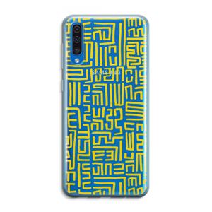 CaseCompany Majorelle Blue Print: Samsung Galaxy A50 Transparant Hoesje