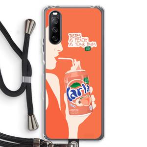 CaseCompany Peach please!: Sony Sony Xperia 10 III Transparant Hoesje met koord