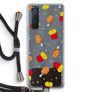 CaseCompany Chicken 'n Fries: Sony Xperia 5 II Transparant Hoesje met koord