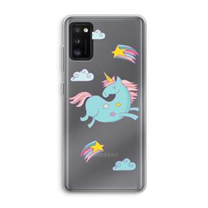 CaseCompany Vliegende eenhoorn: Samsung Galaxy A41 Transparant Hoesje