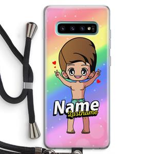CaseCompany Chibi Maker man: Samsung Galaxy S10 Plus Transparant Hoesje met koord