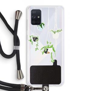 CaseCompany Hang In There: Samsung Galaxy A71 Transparant Hoesje met koord