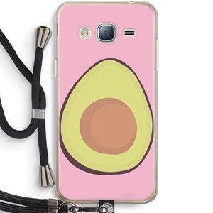 CaseCompany Avocado: Samsung Galaxy J3 (2016) Transparant Hoesje met koord