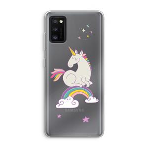 CaseCompany Regenboog eenhoorn: Samsung Galaxy A41 Transparant Hoesje
