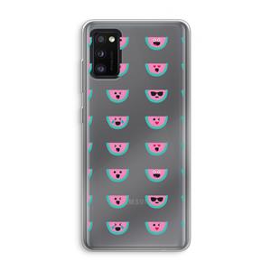 CaseCompany Smiley watermeloenprint: Samsung Galaxy A41 Transparant Hoesje