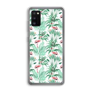 CaseCompany Flamingo bladeren: Samsung Galaxy A41 Transparant Hoesje