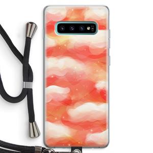 CaseCompany Lichte Wolken: Samsung Galaxy S10 Plus Transparant Hoesje met koord