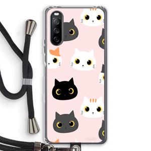 CaseCompany Katten: Sony Sony Xperia 10 III Transparant Hoesje met koord