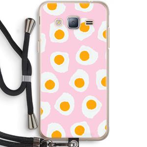 CaseCompany Dancing eggs: Samsung Galaxy J3 (2016) Transparant Hoesje met koord
