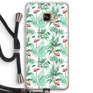 CaseCompany Flamingo bladeren: Samsung Galaxy A3 (2016) Transparant Hoesje met koord