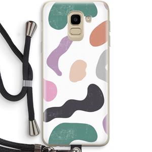 CaseCompany Memphis Shapes: Samsung Galaxy J6 (2018) Transparant Hoesje met koord