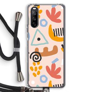 CaseCompany Abstract: Sony Sony Xperia 10 III Transparant Hoesje met koord